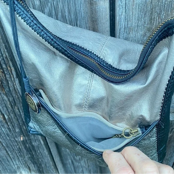 The Sak Metallic Silver and Black Crossbody Bag - Picture 9 of 12